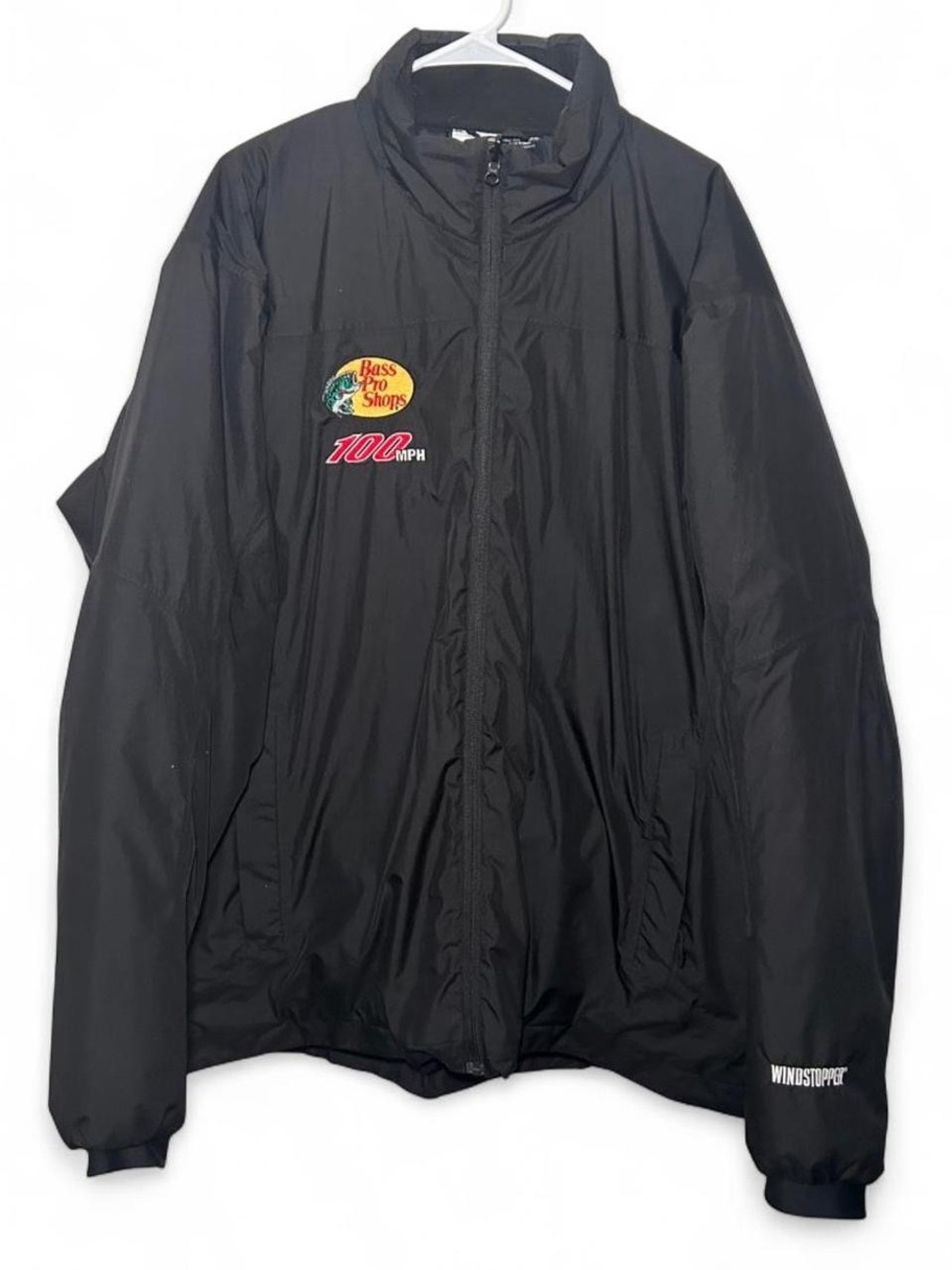 Vintage Bass Pro Shops Gore Windstopper Full Zip Puffer Jacket Black
